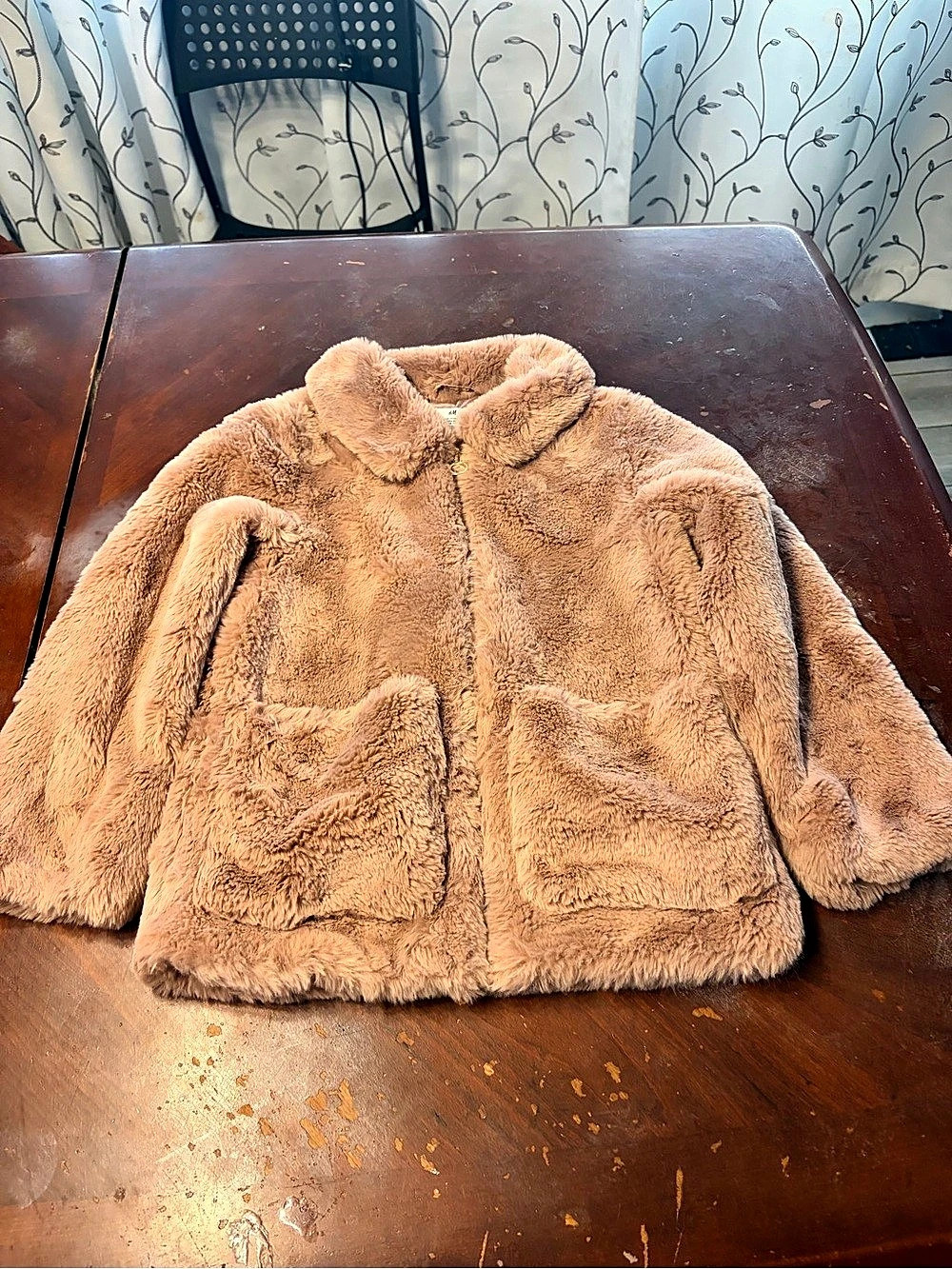 H&Medium Kids Faux Fur Jacket Teddy Jacket Brown Medium